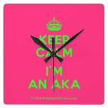 [Crown] keep calm i'm an aka  Wall Clocks