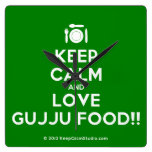 [Cutlery and plate] keep calm and love gujju food!!  Wall Clocks