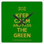 [UK Flag] keep calm and pass the green  Wall Clocks