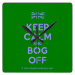 [UK Flag] keep calm and bog off  Wall Clocks
