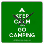 [Tent] keep calm and go camping  Wall Clocks