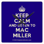 [Crown] keep calm and listen to mac miller  Wall Clocks