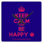 [Crown] keep calm and be happy [Smile]  Wall Clocks