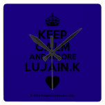 [Crown] keep calm and adore lujain.k [Love heart]  Wall Clocks