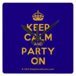 [Crown] keep calm and party on  Wall Clocks