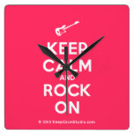 [Electric guitar] keep calm and rock on  Wall Clocks