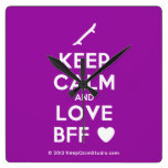 [Skateboard] keep calm and love bff [Love heart]  Wall Clocks