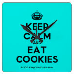 [Crown] keep calm and eat cookies  Wall Clocks