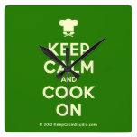 [Chef hat] keep calm and cook on  Wall Clocks