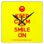 [Smile] keep calm and smile on  Wall Clocks