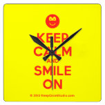 [Smile] keep calm and smile on  Wall Clocks