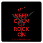 [Electric guitar] keep calm and rock on  Wall Clocks
