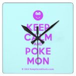 [Smile] keep calm and poke mon  Wall Clocks