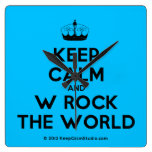 [Knitting crown] keep calm and w rock the world  Wall Clocks