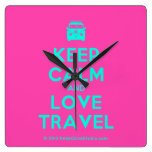 [Campervan] keep calm and love travel  Wall Clocks