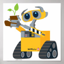 wall-e robot sad holding plant posters