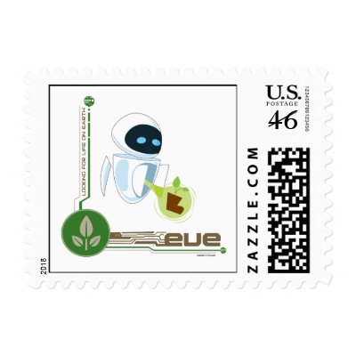 Wall*E with Eve the plant Disney stamps