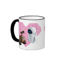 Wall*e's Wall*e and Eve Pixel Heart Disney mugs