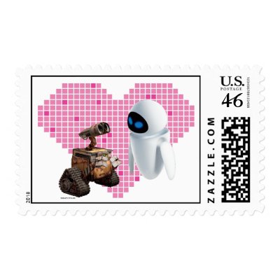 Wall*e's Wall*e and Eve Pixel Heart Disney postage