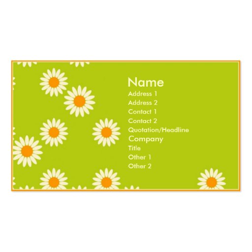 Wall Flowers Business Card Template (front side)