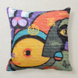 wall graffiti eyes Peace and Love message pillow