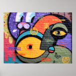wall graffiti eyes Peace and Love message poster