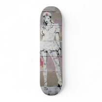 Wall Graffiti Sexy Snow Bunny RN Girl Skate Board