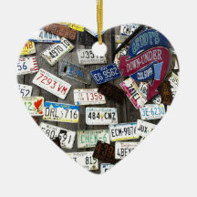Wall of License Plates Christmas Ornament