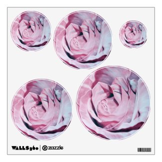 Wall of romantic pink roses decals wall skin