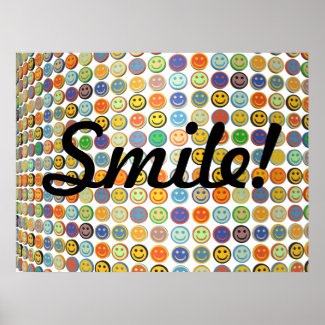 Wall of smiling faces poster zazzle_print