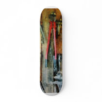 Wall of Tools and Shop Apron Custom Skateboard