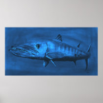 WALL SIZED--Huge Sized Blue Barracuda Print