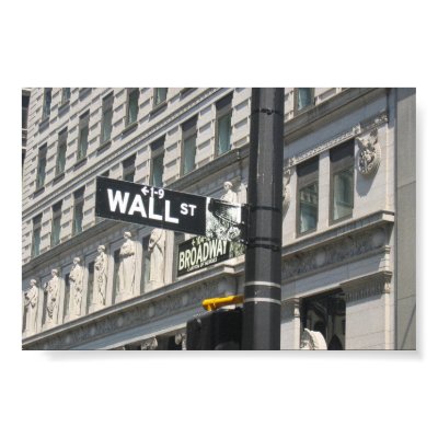 Wall Street and Broadway, New York City Print by alberthsu