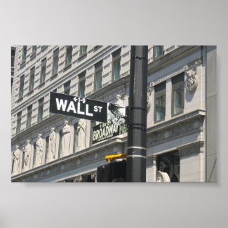 Wall Street and Broadway, New York City print