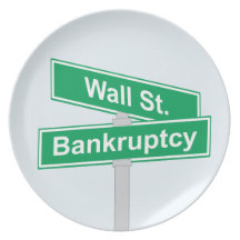 Wall Street Bankruptcy - Occupy Wall Street Sign Dinner Plates