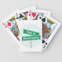 Wall Street Bankruptcy - Occupy Wall Street Sign Deck Of Cards