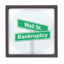 Wall Street Bankruptcy - Occupy Wall Street Sign Premium Trinket Box