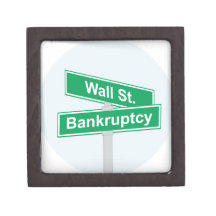 Wall Street Bankruptcy - Occupy Wall Street Sign Premium Keepsake Box