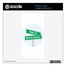 Wall Street Bankruptcy - Occupy Wall Street Sign iPhone 4 Decal