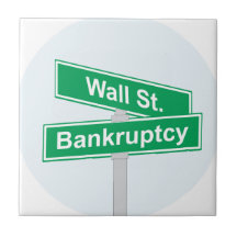Wall Street Bankruptcy - Occupy Wall Street Sign Tiles