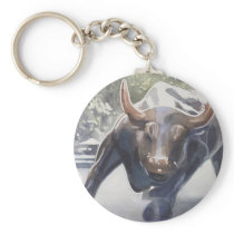 Wall Street Bull by Paul Jackson Key Chain