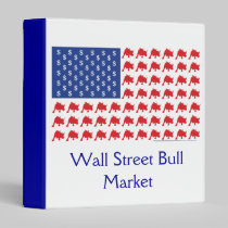 Wall Street Bull Market American Flag binders