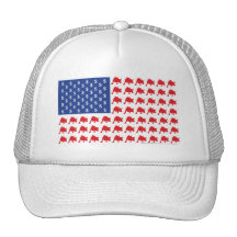 Wall Street Bull Market American Flag Hats
