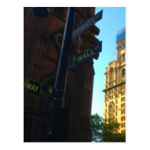 Wall Street crossroad Post Cards