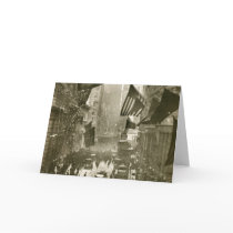 Wall Street Party, end of WW1, 1918 Greeting Card