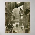 Wall Street Party, End of WW1, 1918 print
