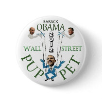 Wall Street Puppet Pinback Button