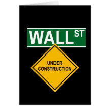Wall Street Under Construction Greeting Cards