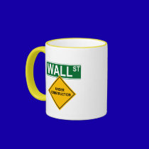 Wall Street Under Construction mugs