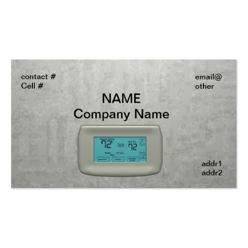 wall thermostat on heat business card